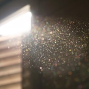 Dust particles in the room