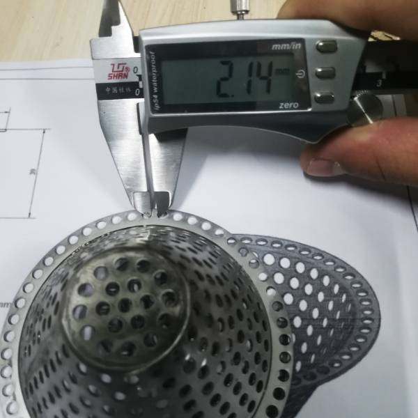 The stem width of the bowl-shape perforated filter is 2.14 mm.