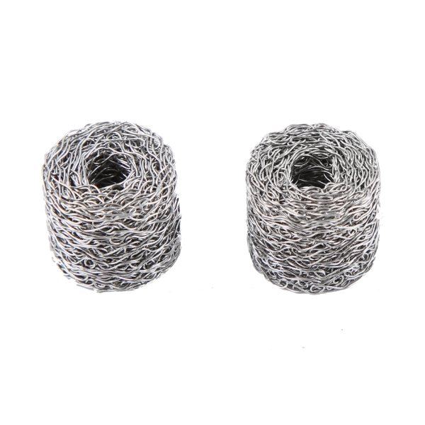 2 compressed knitted mesh filters