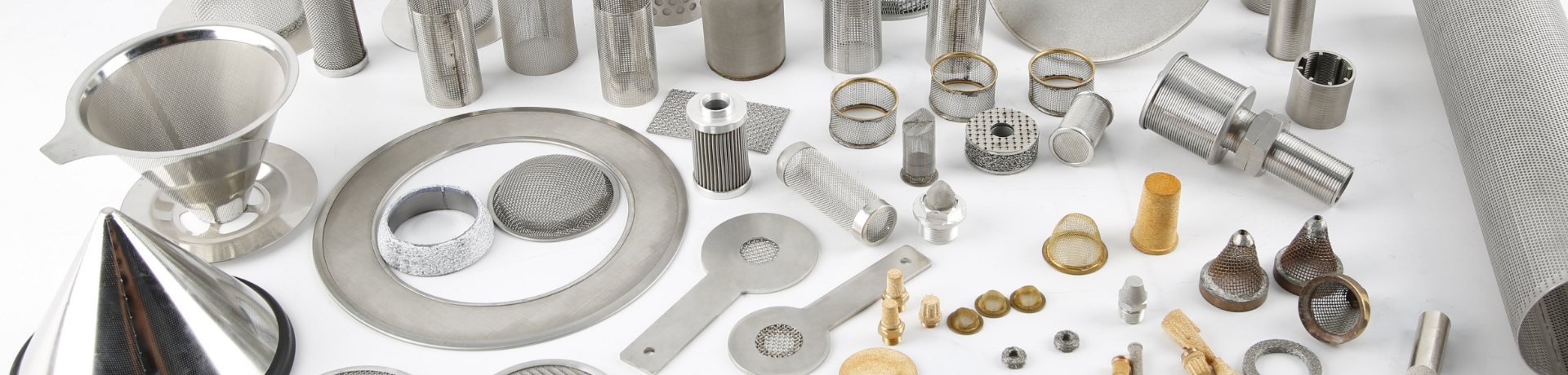 Metal filter elements in different sizes and shapes