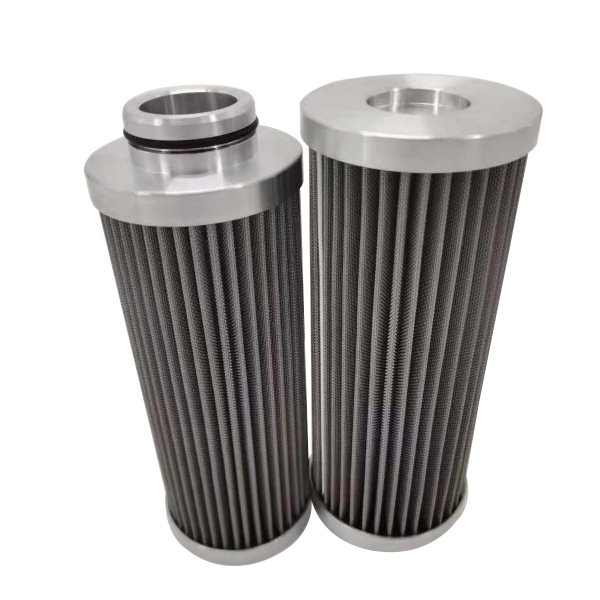 A picture of 2 4-layer pleated sintered mesh filters