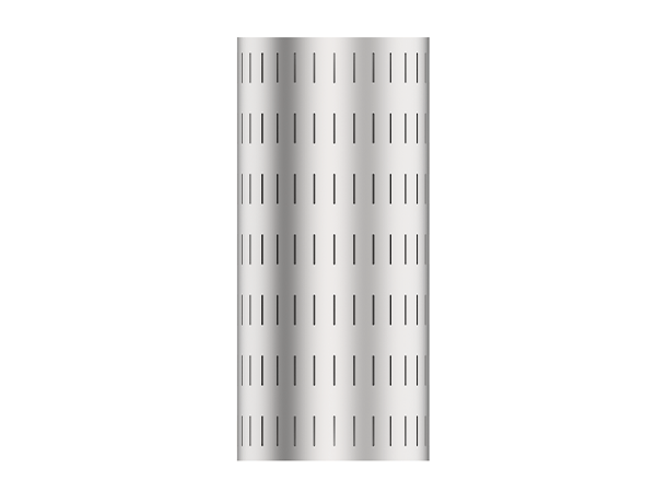 A front view of a straight slotted liner.