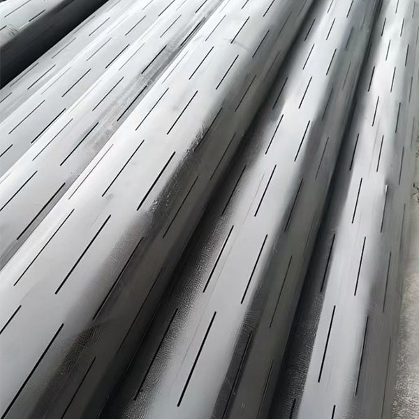 There are staggered slotted liners on the ground.