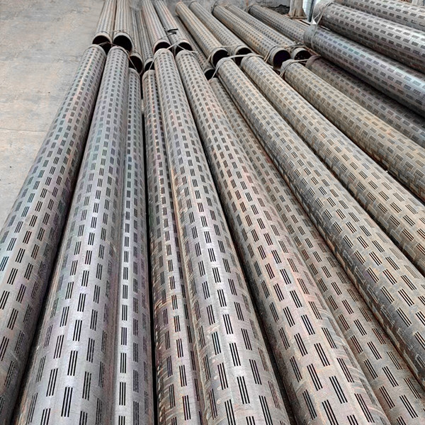 There are gang slotted liners on the ground.