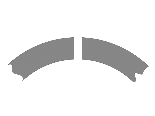 A cross-sectional view of a straight cut slot in a slotted liner.